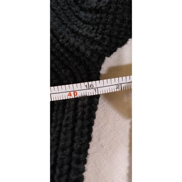 VINTAGE Y2K TOMMY HILFIGER BLACK STRIPED RIBBED TURTLENECK SWEATER - Picture 4 of 5